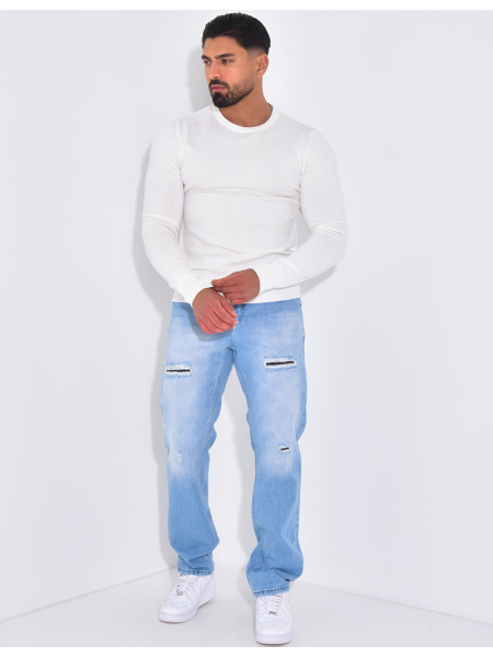Fine round neck jumper