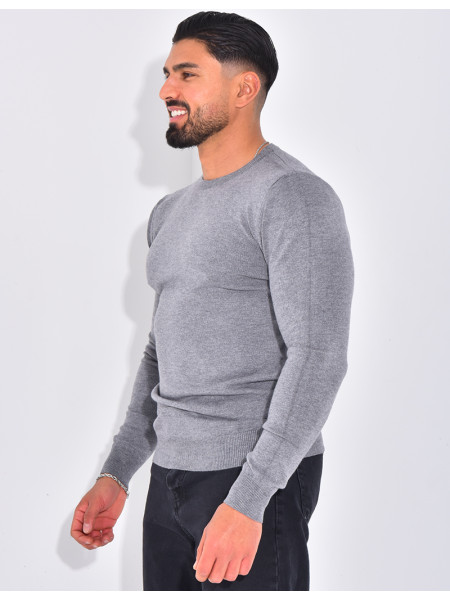 Dünner Pullover mit Rundhalsausschnitt