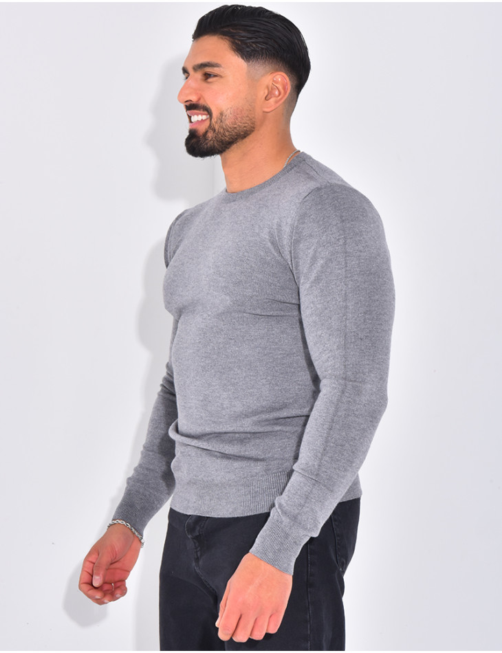 Dünner Pullover mit Rundhalsausschnitt