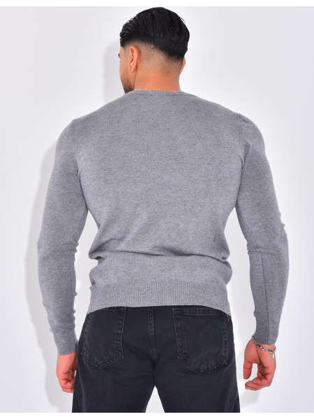 Dünner Pullover mit Rundhalsausschnitt