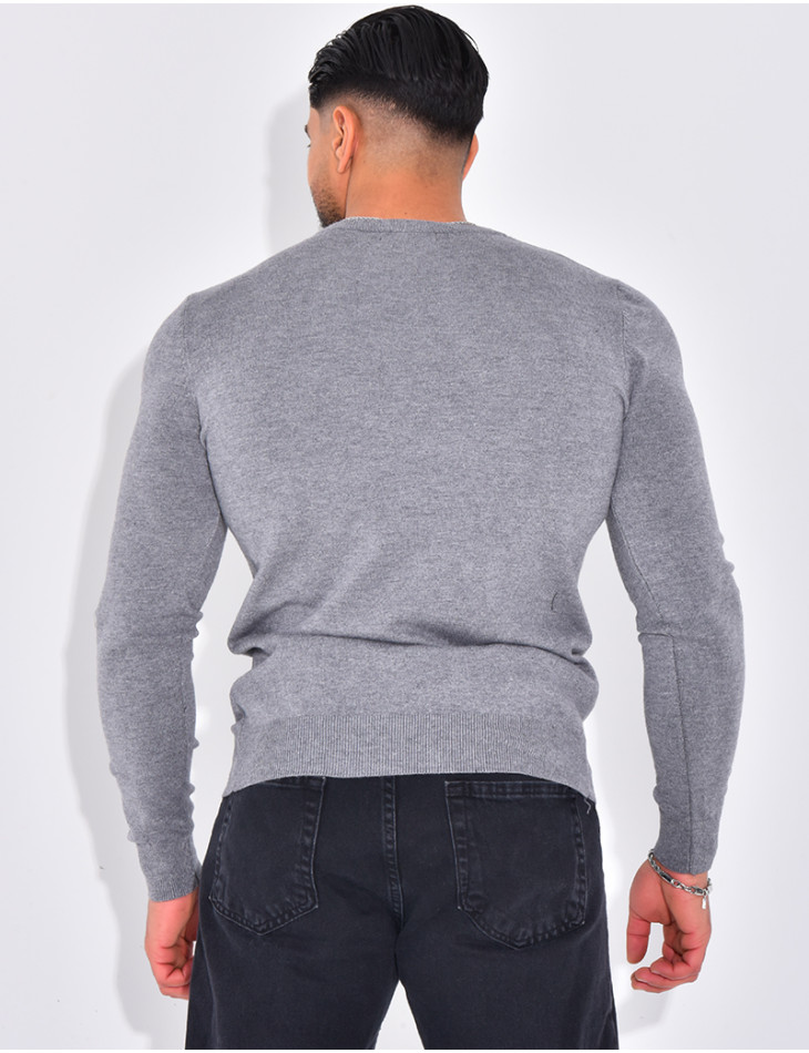 Dünner Pullover mit Rundhalsausschnitt