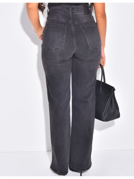 Jeans mit geradem Bein und doppelreihiger Knopfleiste