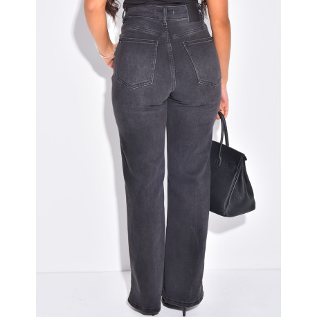 Jeans mit geradem Bein und doppelreihiger Knopfleiste