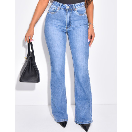 Skinny stretch jeans with flared legs