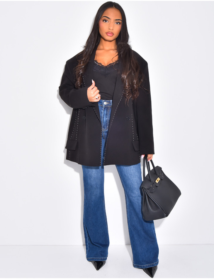 Skinny stretch jeans with flared legs