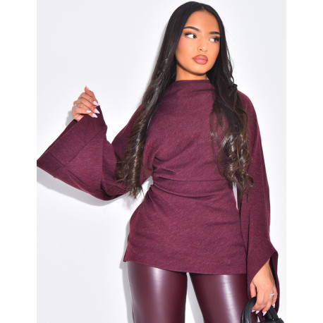 Pullover mit Stehkragen und ausgestellten Ärmeln