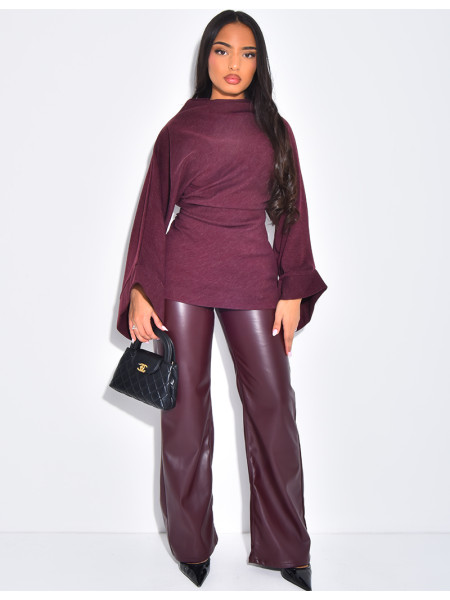 Pullover mit Stehkragen und ausgestellten Ärmeln