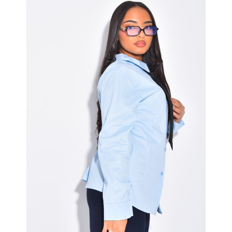 Chemise cintrée à cravate assortie