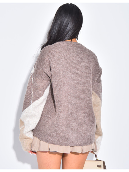 Cardigan en laine à motifs jacquard