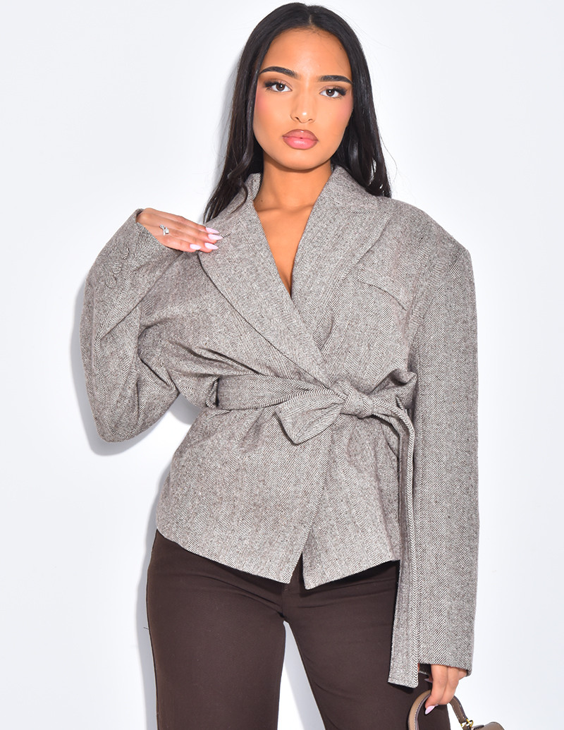 Veste de blazer en laine...