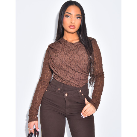 Body en dentelle doublé effet drapé