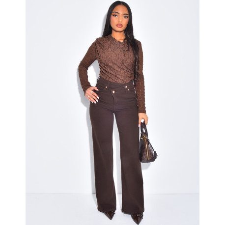 Body en dentelle doublé effet drapé