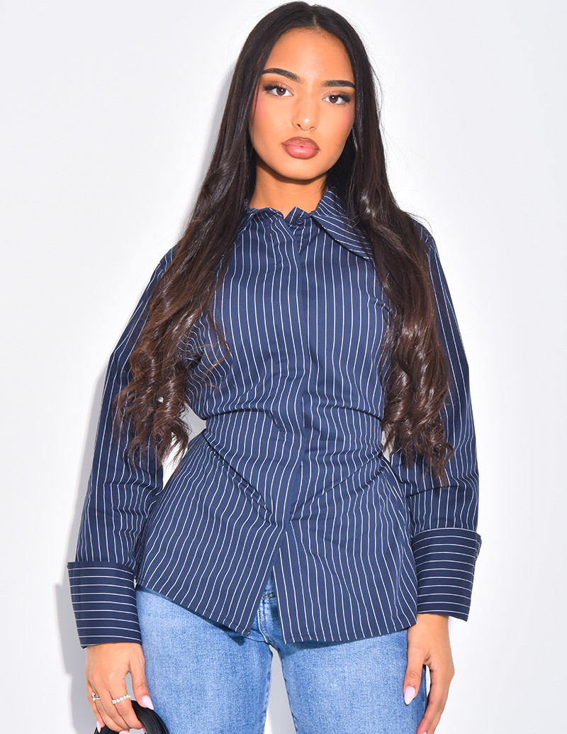 Chemise rayée cintrée à...