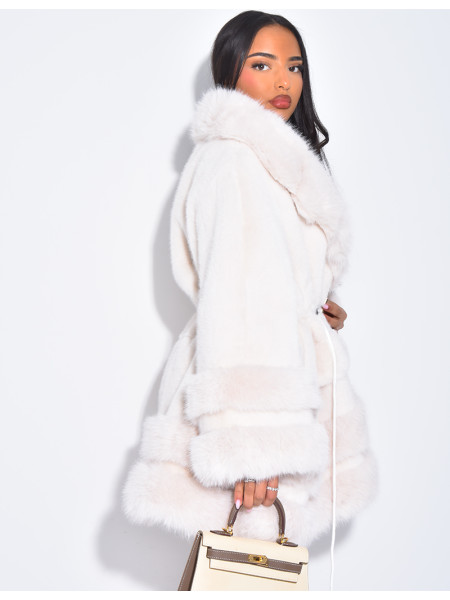 Lockerer Mantel mit Premium-Fake Fur