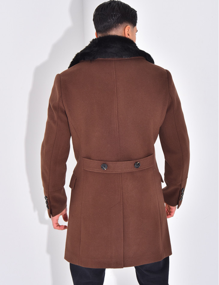 Manteau à col en fourrure