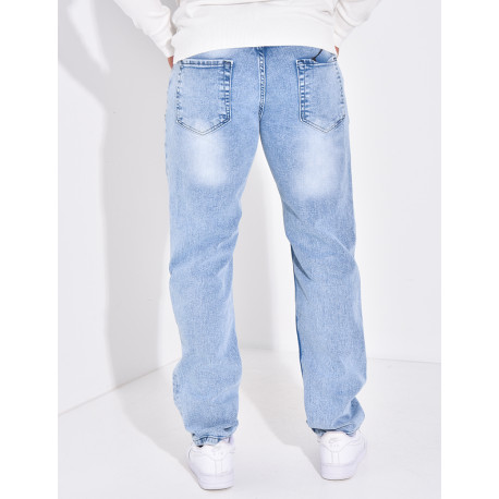 Jeans coupe droite destroy
