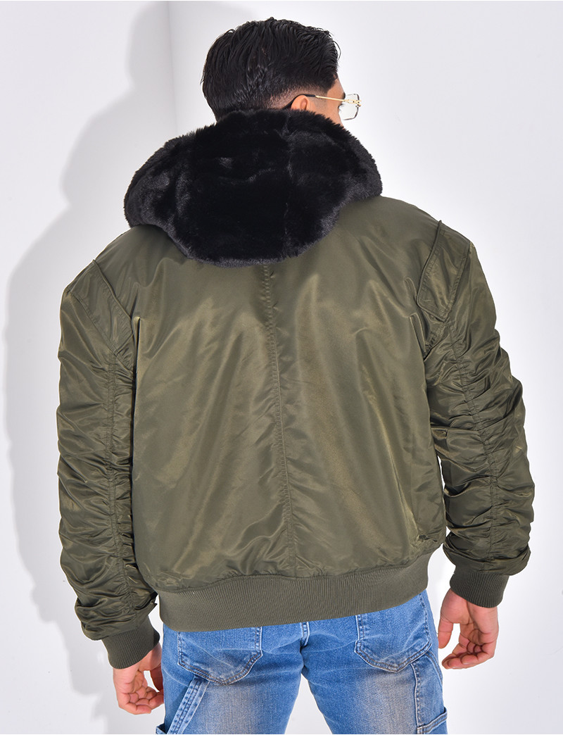 Blouson Bomber En Fausse Fourrure Vison Marron - Marque Borello Turin, Taille M, Design Italien