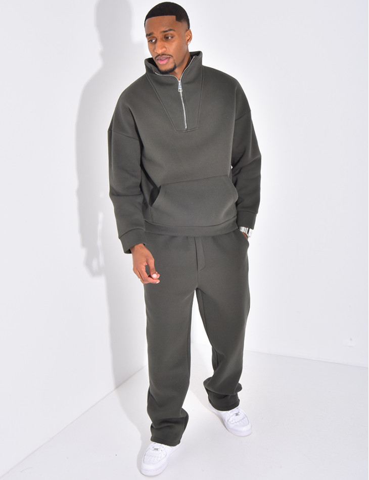 Ensemble pantalon et sweat à col zippé