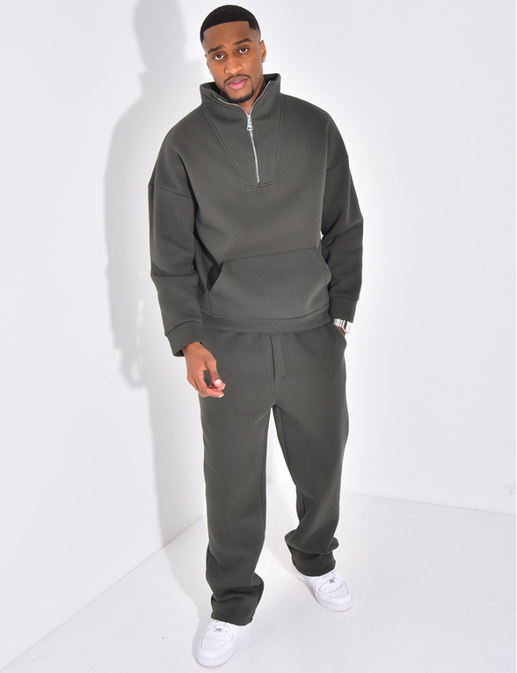 Ensemble pantalon et sweat à col zippé