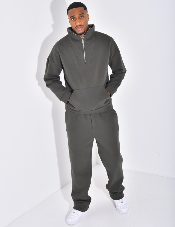 Ensemble pantalon et sweat à col zippé
