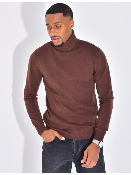 Pull fin col roulé