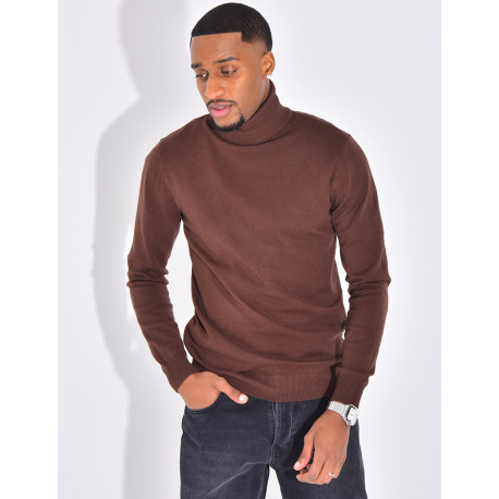 Pull fin col roulé