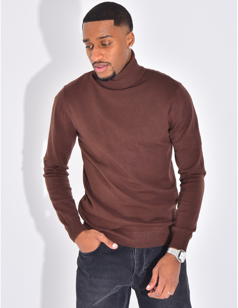 Pull fin col roulé