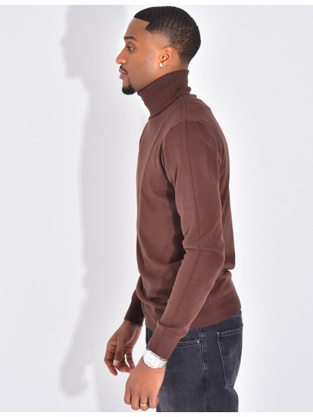 Pull fin col roulé