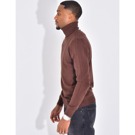 Pull fin col roulé