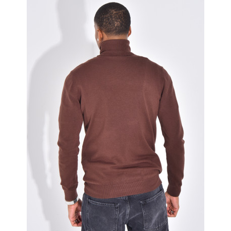 Pull fin col roulé