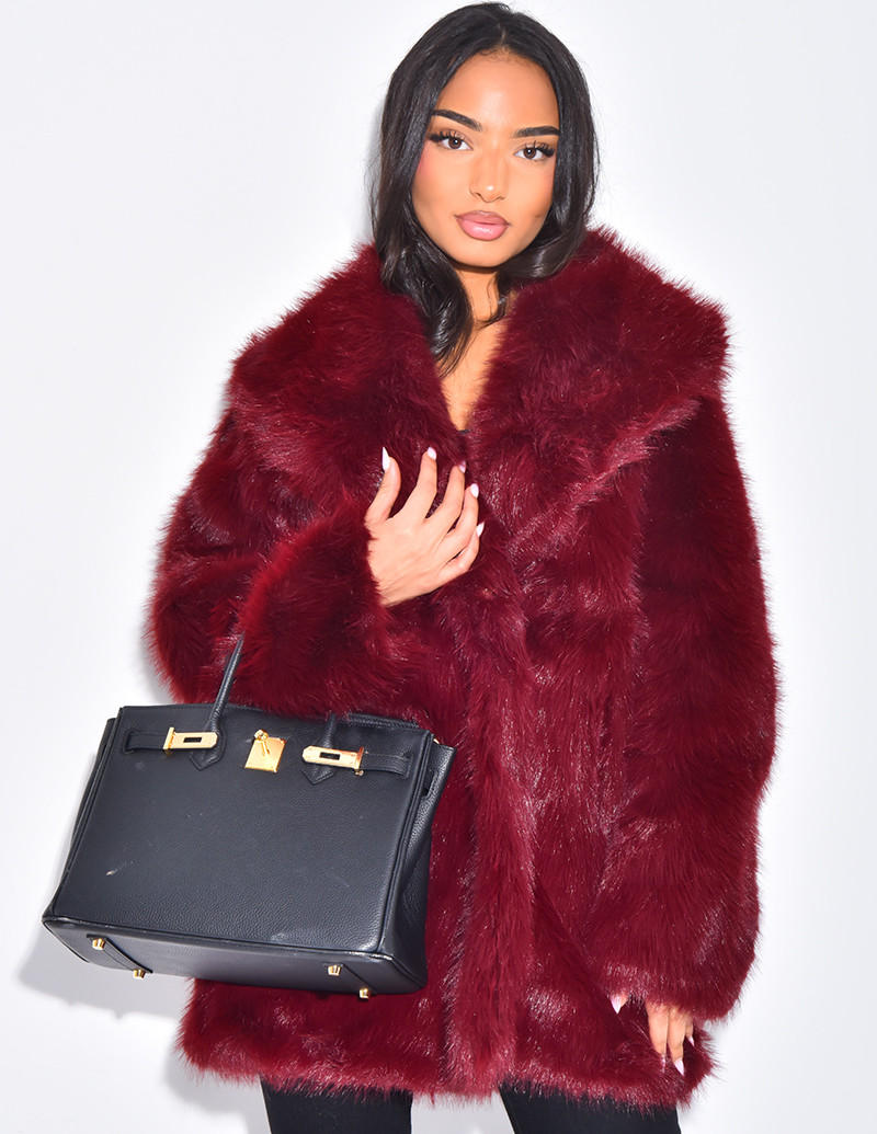 Manteau mi-long en fausse...