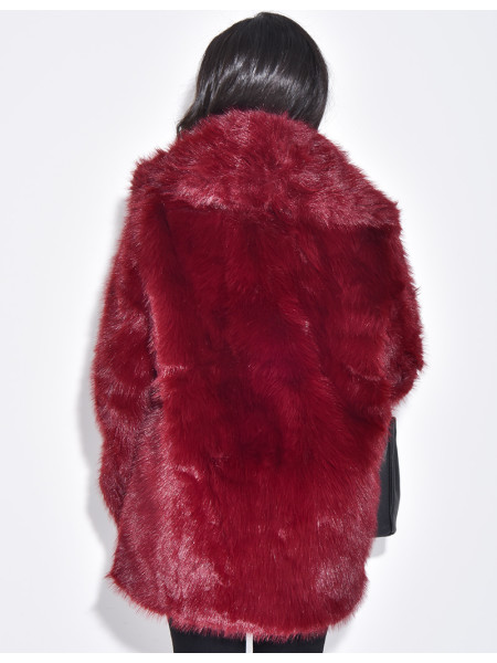 Manteau mi-long en fausse fourrure premium