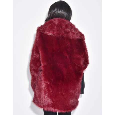 Manteau mi-long en fausse fourrure premium