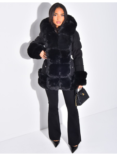 Doudoune matelassée à fourrure