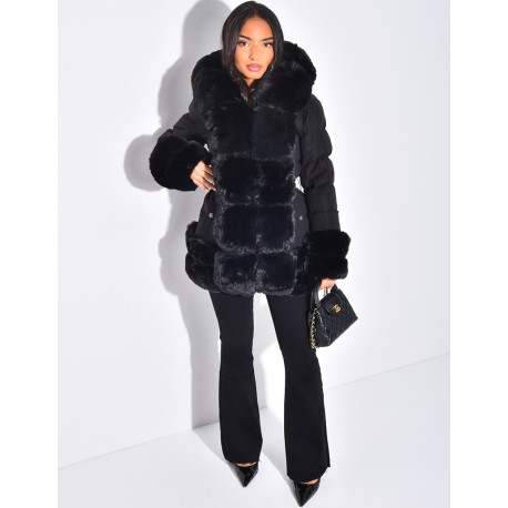 Doudoune matelassée à fourrure