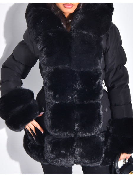 Doudoune matelassée à fourrure