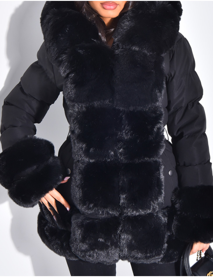 Doudoune matelassée à fourrure