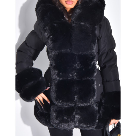 Doudoune matelassée à fourrure