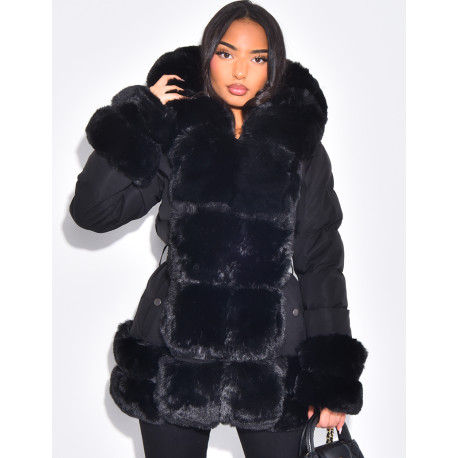 Doudoune matelassée à fourrure