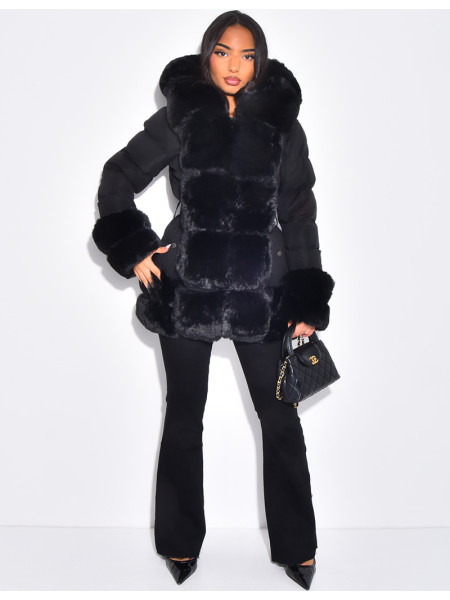 Doudoune matelassée à fourrure