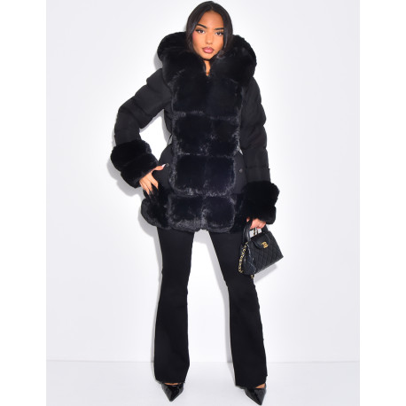 Doudoune matelassée à fourrure