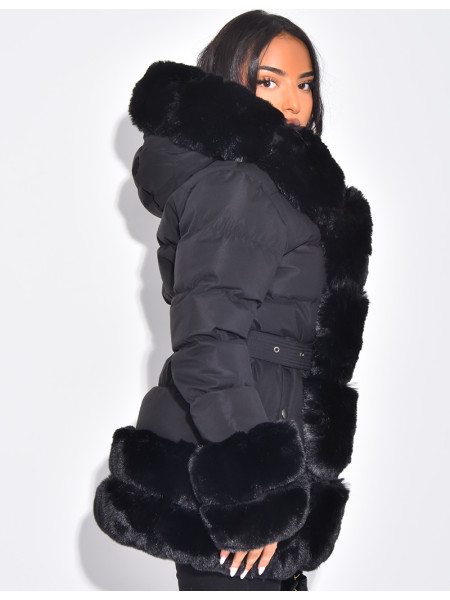 Doudoune matelassée à fourrure