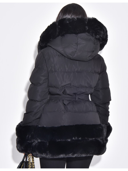 Doudoune matelassée à fourrure