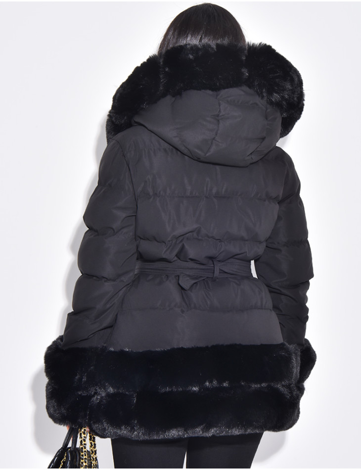 Doudoune matelassée à fourrure