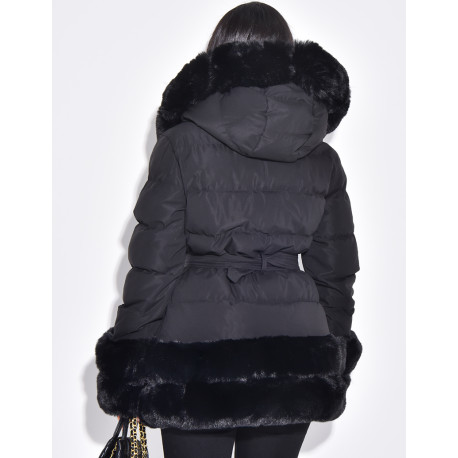 Doudoune matelassée à fourrure