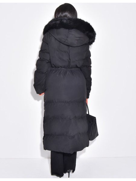 Long down jacket with hood