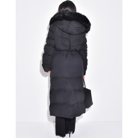 Long down jacket with hood