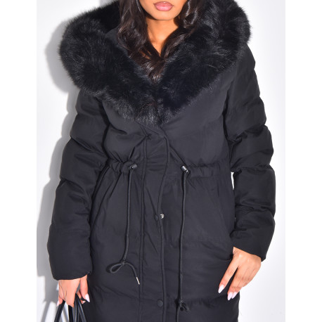 Long down jacket with hood