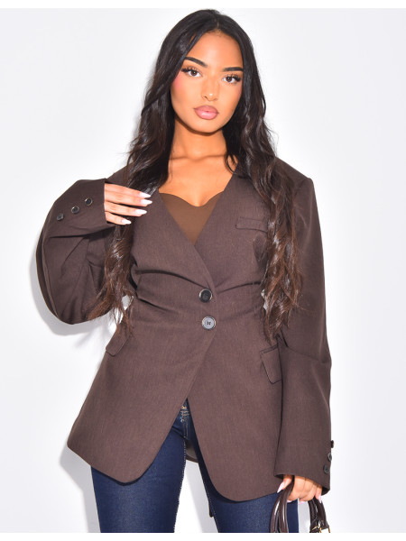 Blazer mit Knöpfen und Bindegürtel