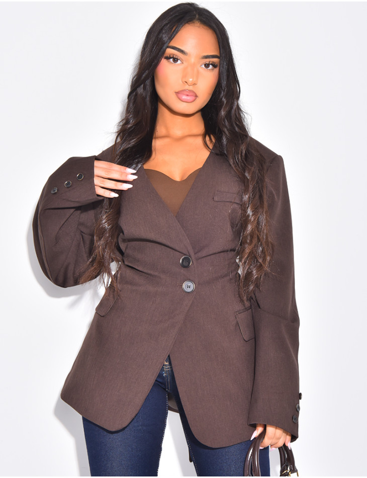 Blazer mit Knöpfen und Bindegürtel